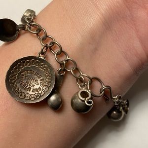 Vintage Silver Mexican Charm Bracelet